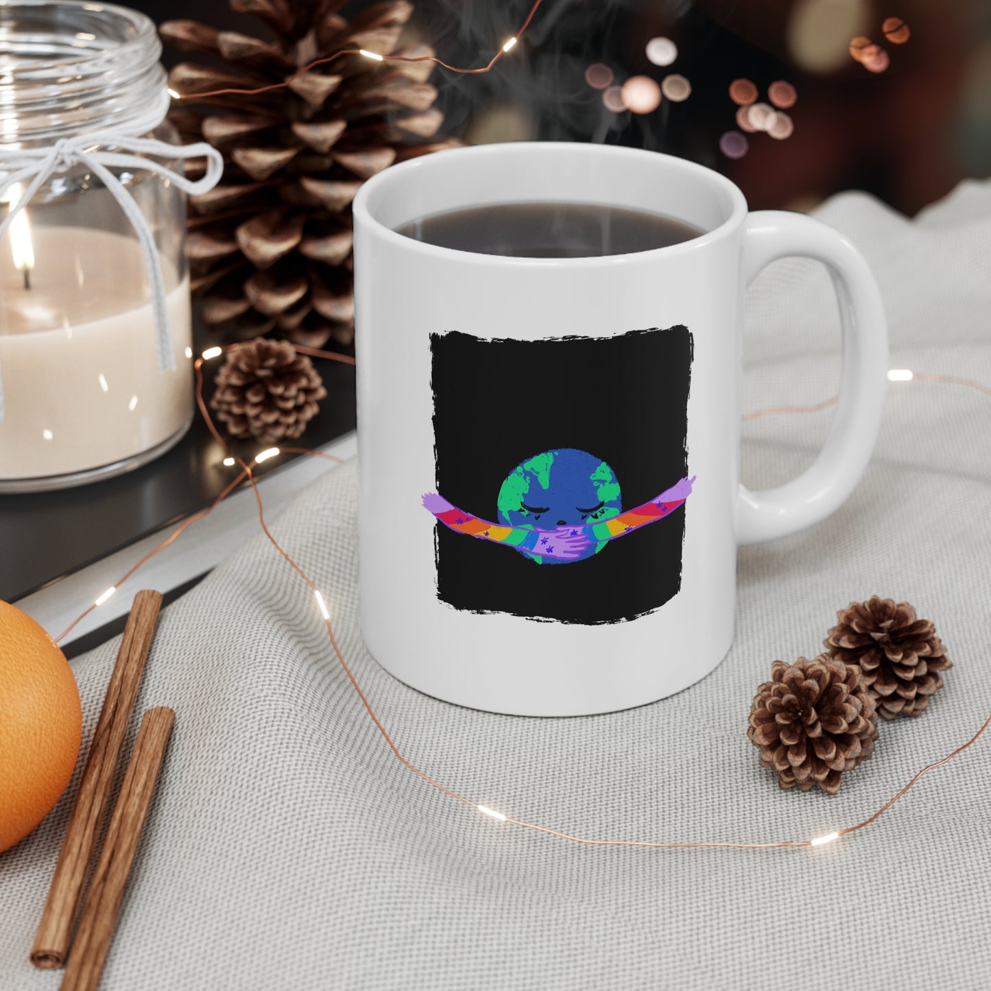 Rainbow Hands Around the World Mug