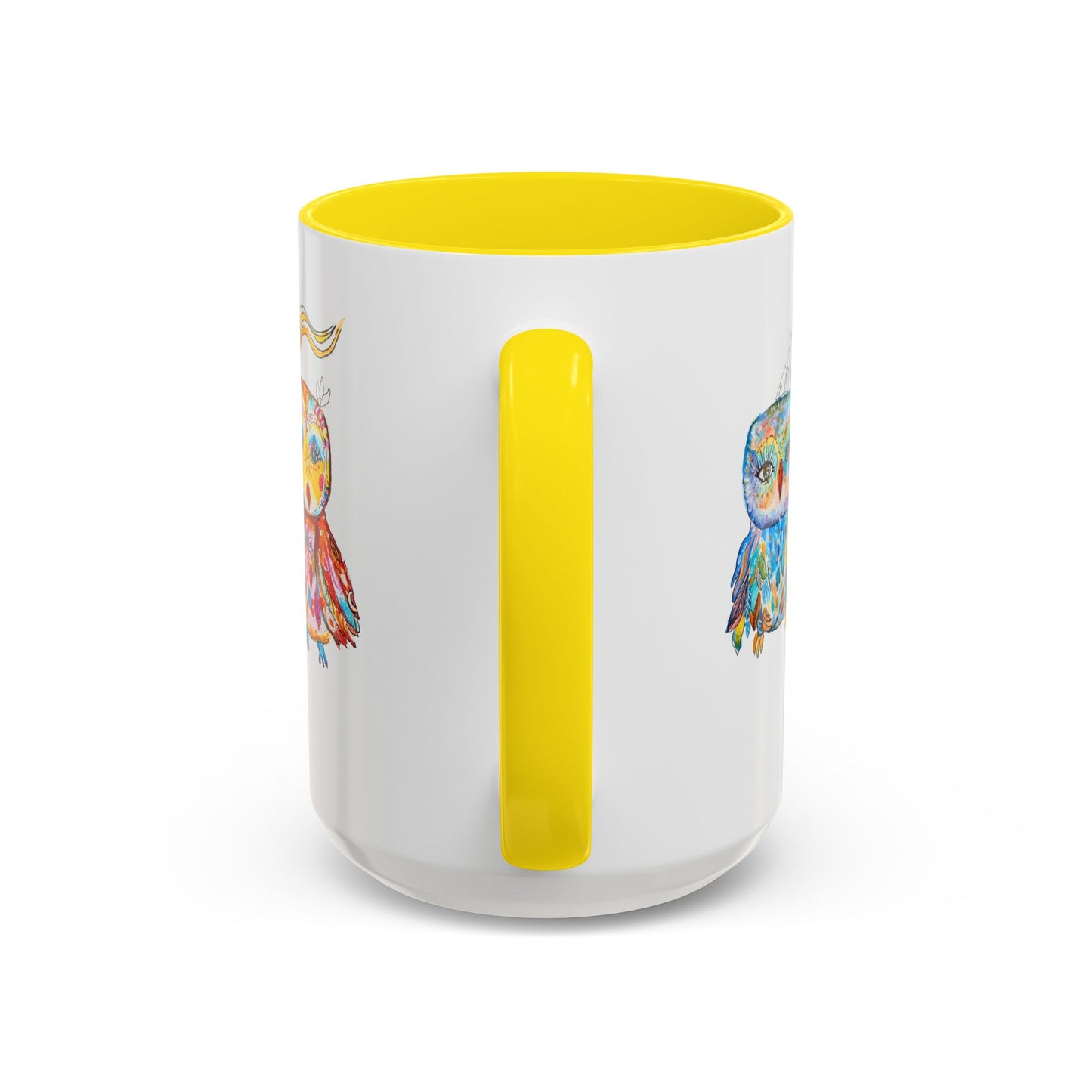 Colorful Owls Two-Tone Ceramic Mug -The Parliament
