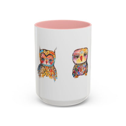 Colorful Owls Two-Tone Ceramic Mug -The Parliament