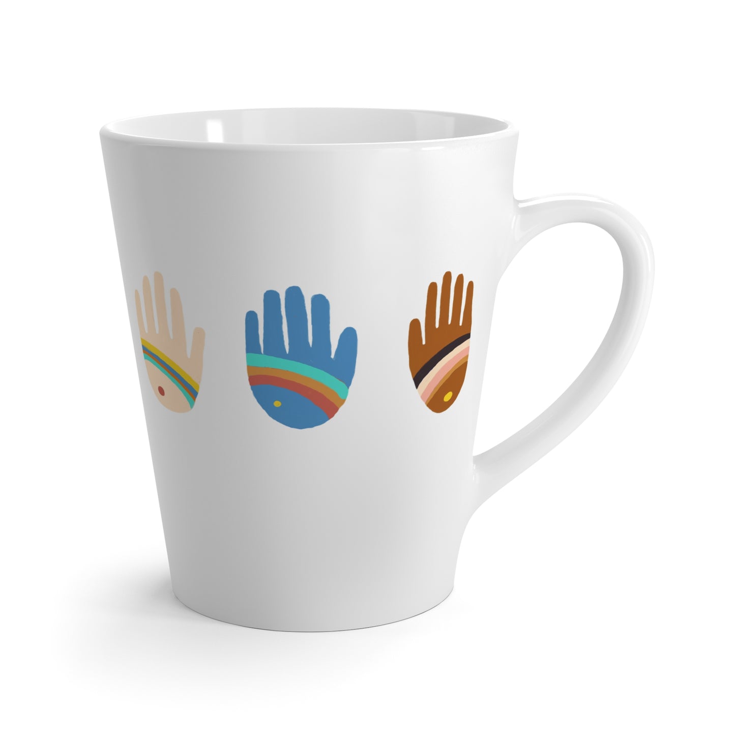 Rainbow Hands Latte Mug