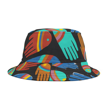 Rainbow Hands Bucket Hat | Black All Over Print