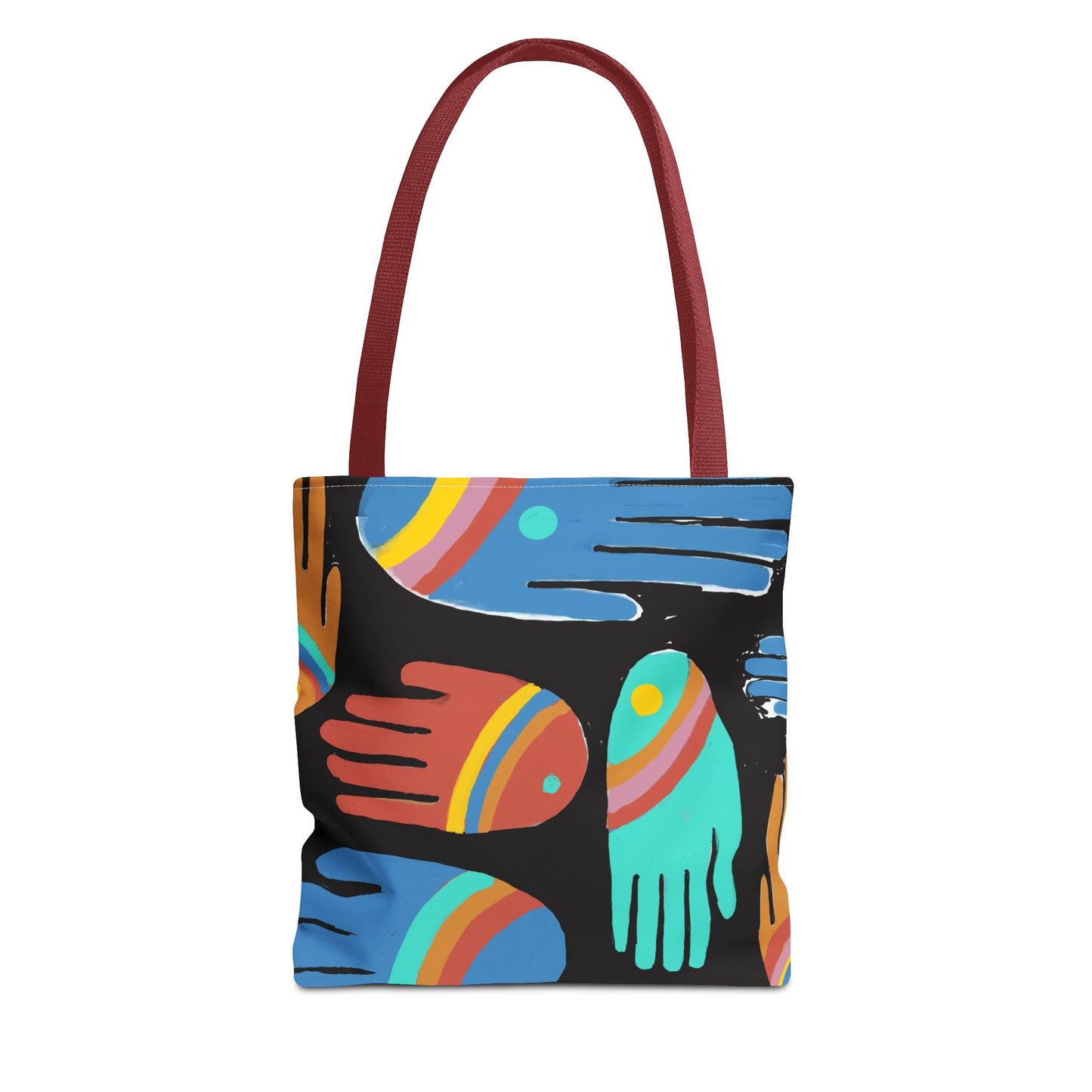 Rainbow Hands Tote Bag, Black | 3 Sizes | 5 Handle options