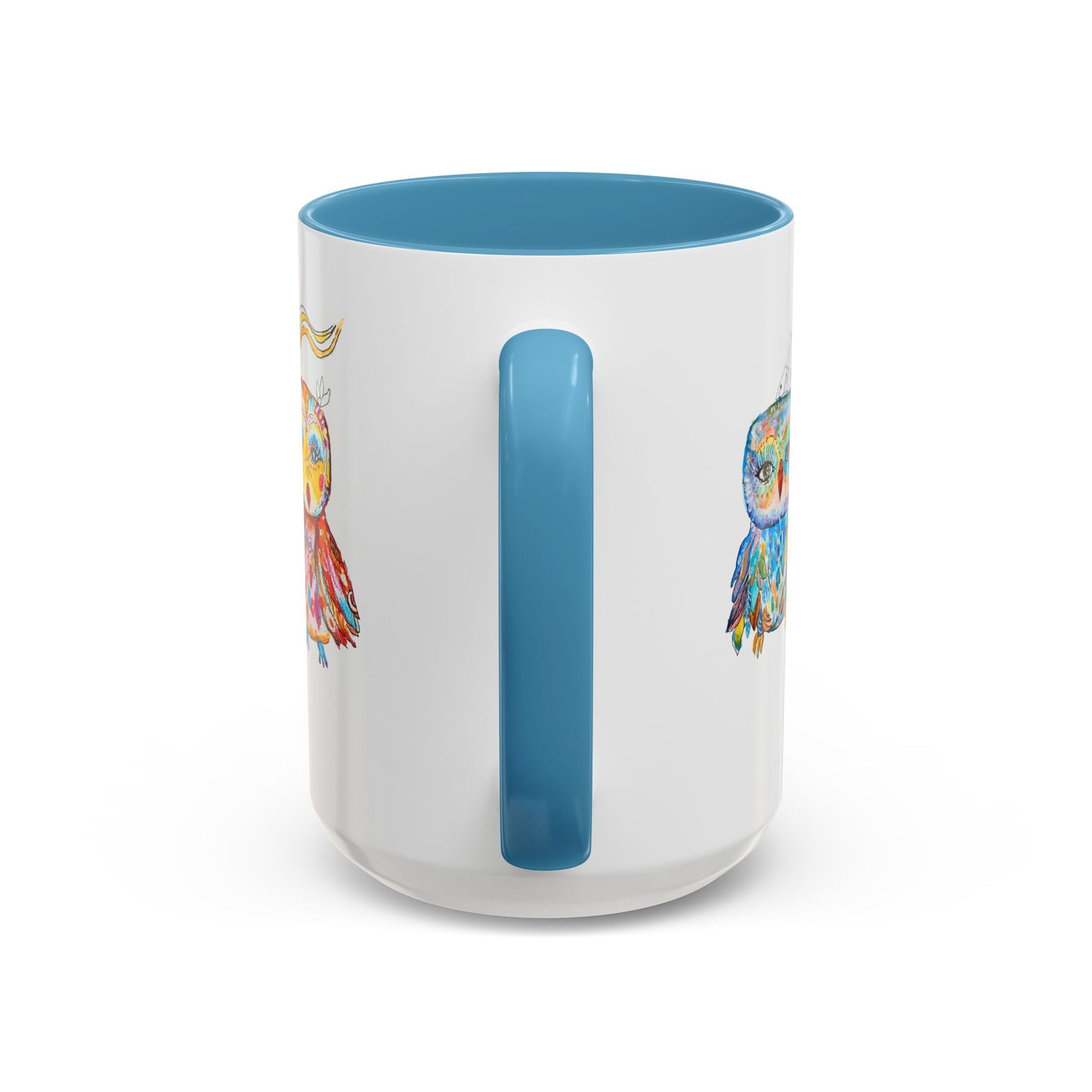 Colorful Owls Two-Tone Ceramic Mug -The Parliament
