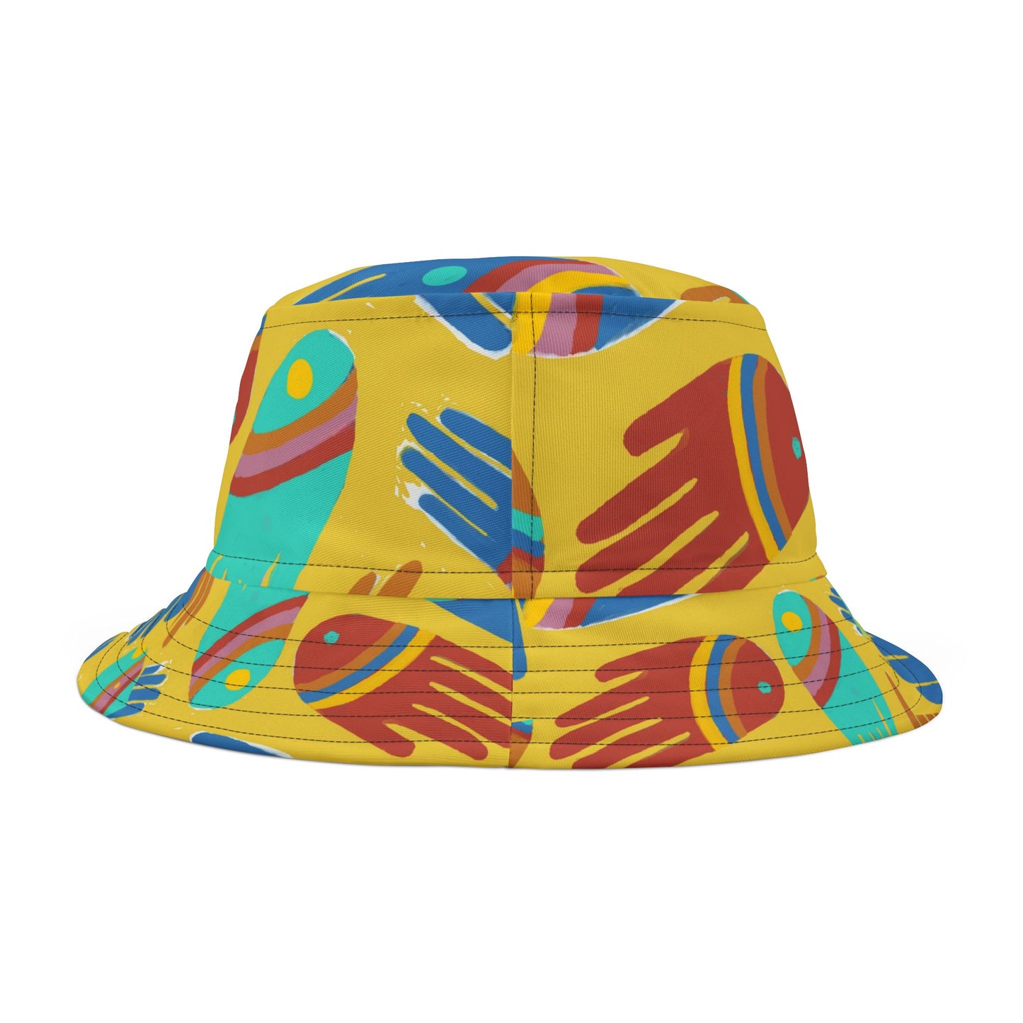 Rainbow Hands Bucket Hat | Yellow All Over Print