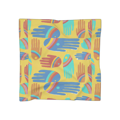 Rainbow Hands Scarf | Colorful Handprints Yellow