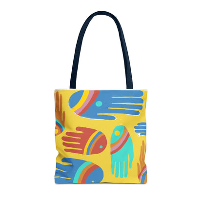 Rainbow Hands Tote Bag, Yellow | 3 Sizes | 5 Handle options