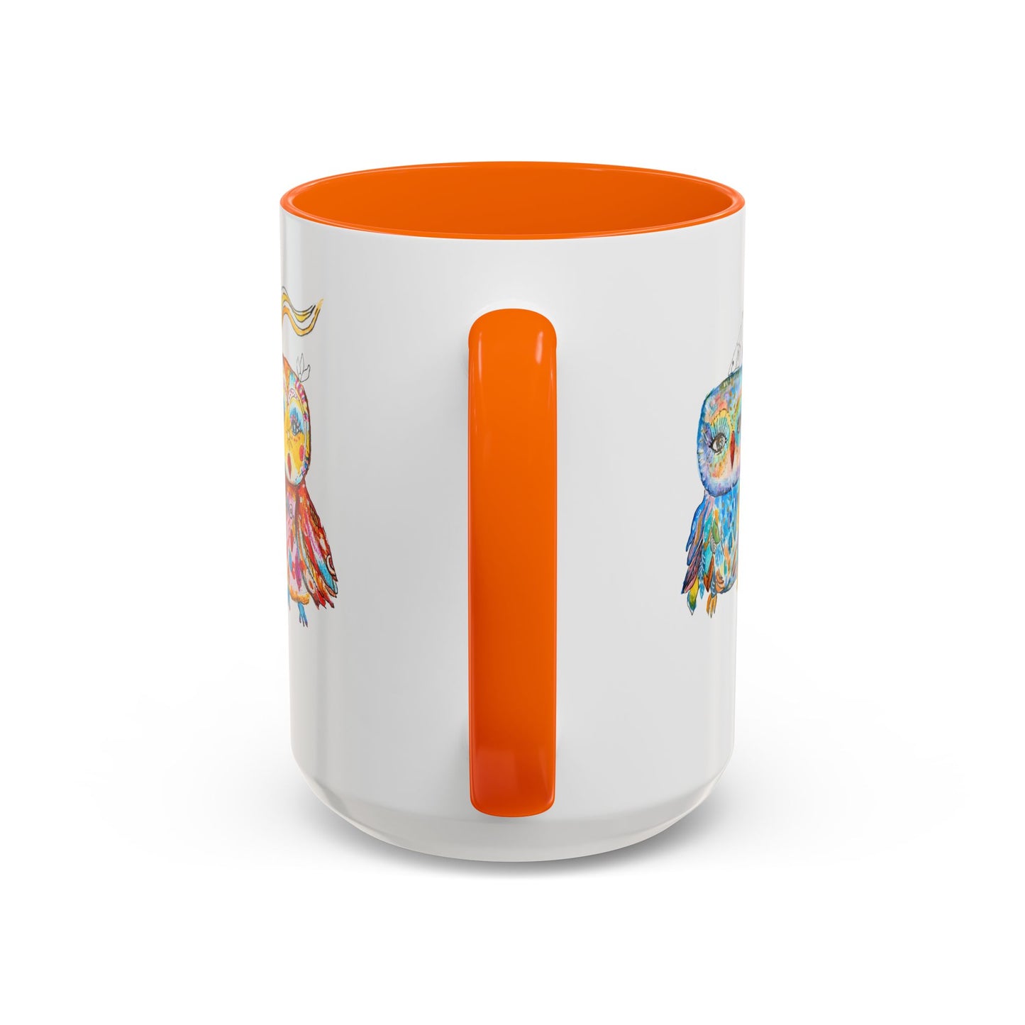 Colorful Owls Two-Tone Ceramic Mug -The Parliament