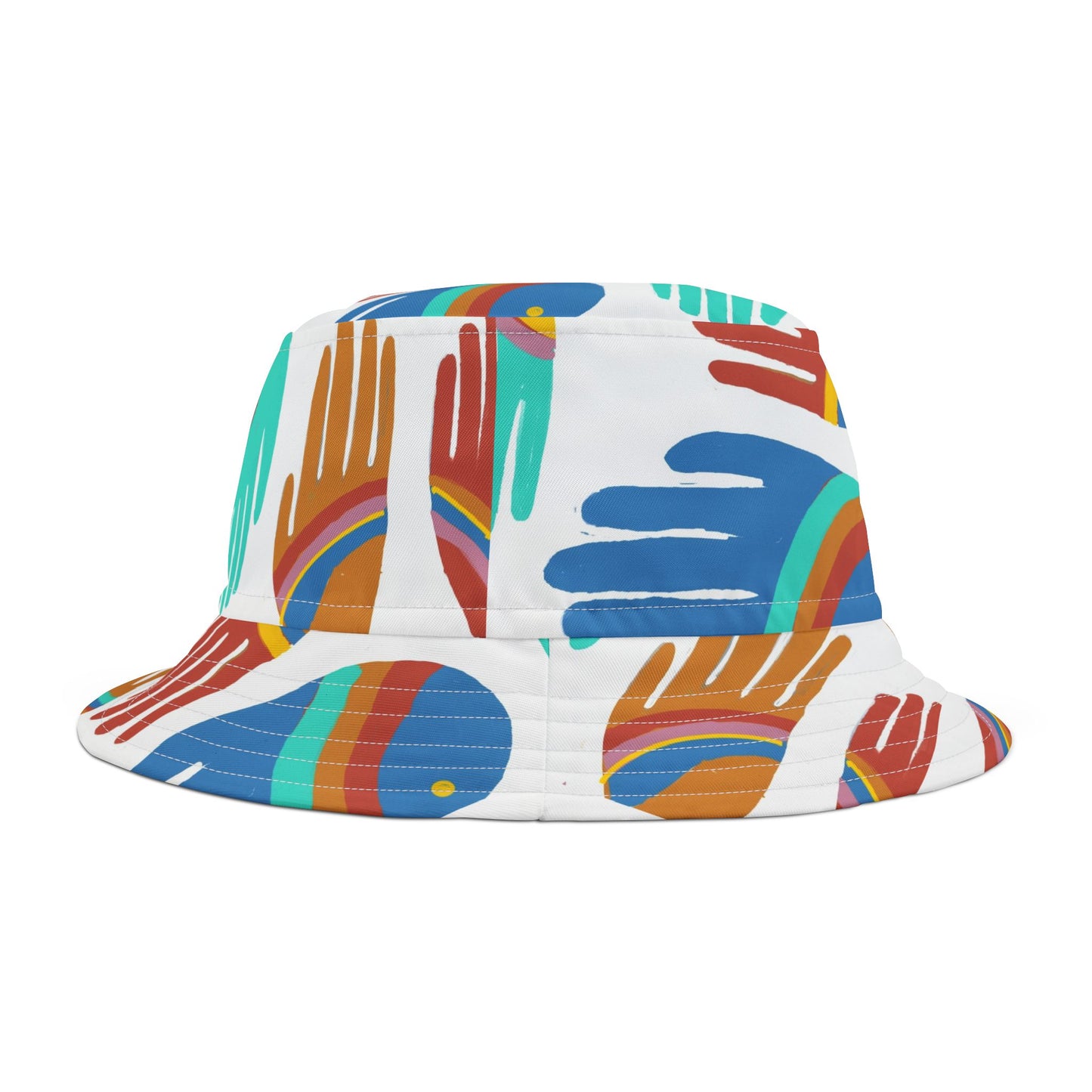 Rainbow Hands Bucket Hat | White All Over Print