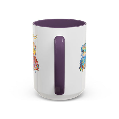 Colorful Owls Two-Tone Ceramic Mug -The Parliament