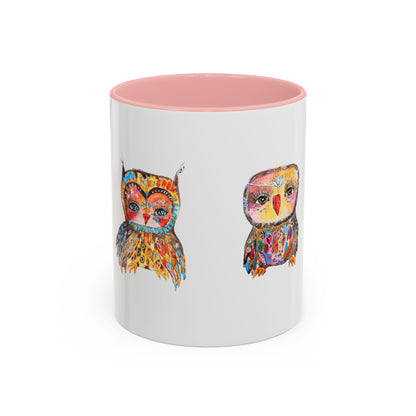 Colorful Owls Two-Tone Ceramic Mug -The Parliament