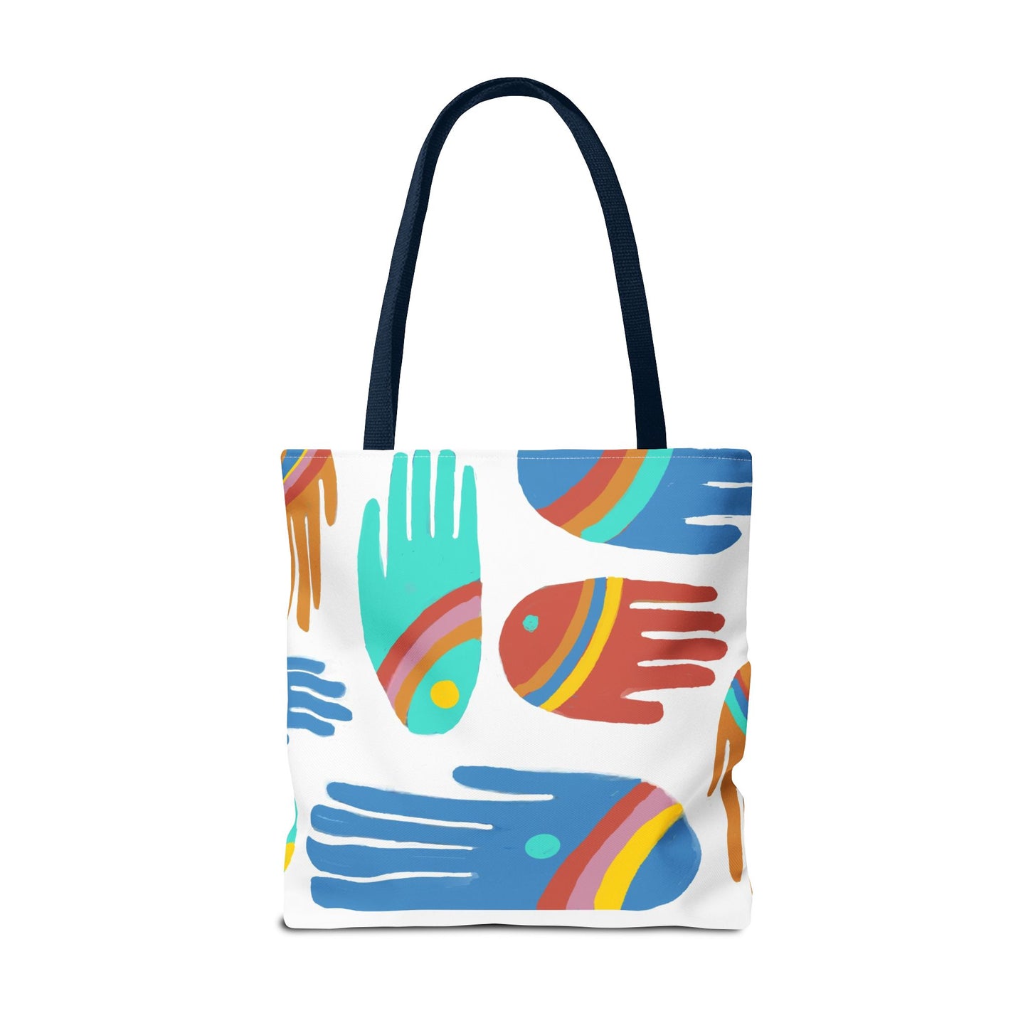 Rainbow Hands Tote Bag, White | 3 Sizes | 5 Handle options