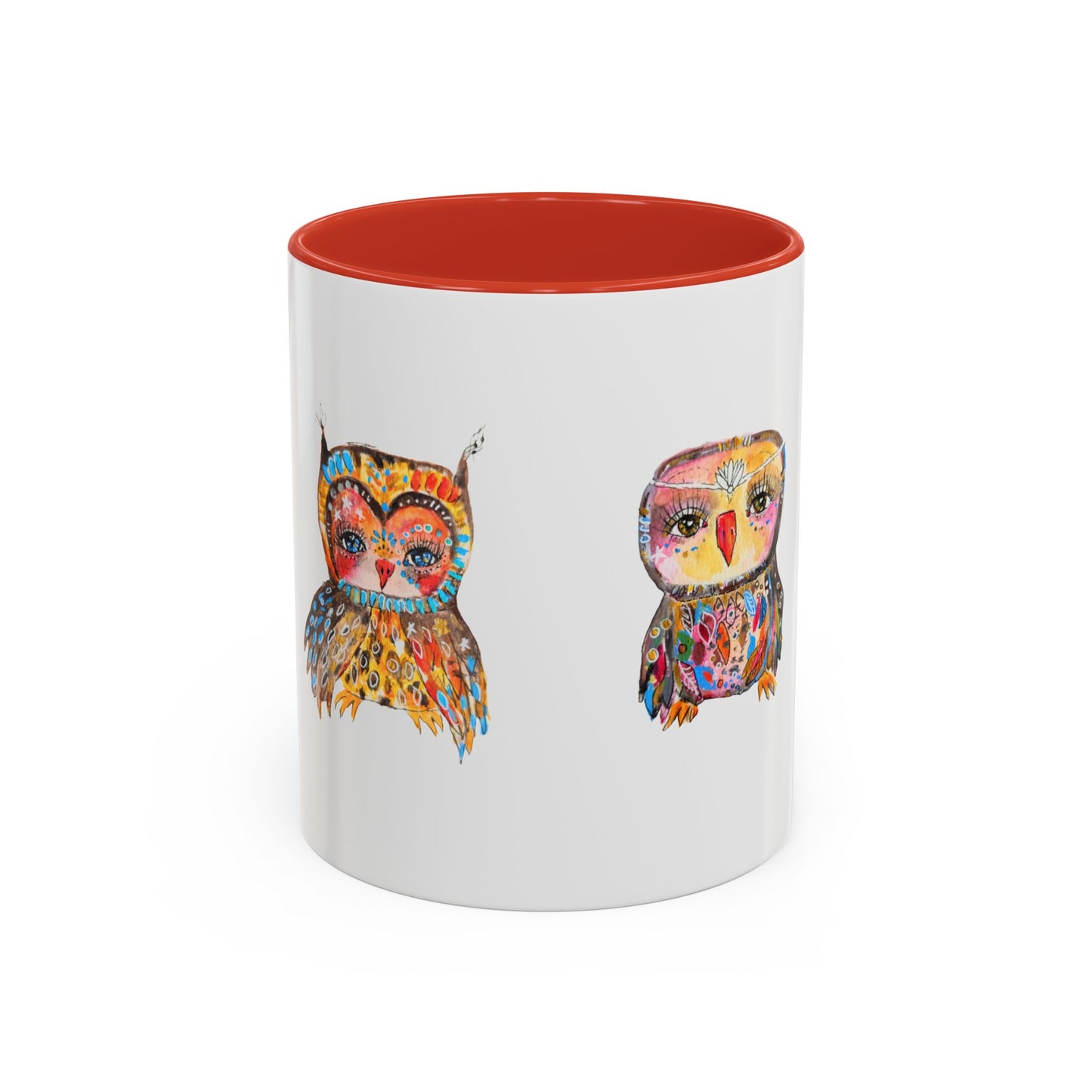 Colorful Owls Two-Tone Ceramic Mug -The Parliament