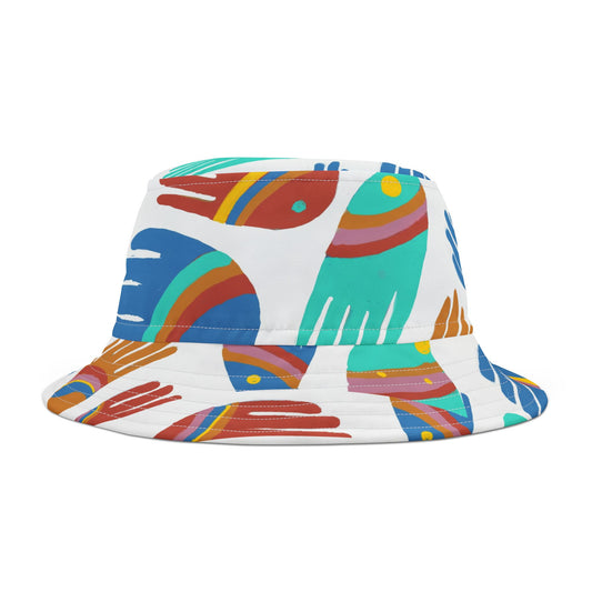 Rainbow Hands Bucket Hat | White All Over Print