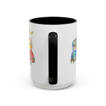 Colorful Owls Two-Tone Ceramic Mug -The Parliament