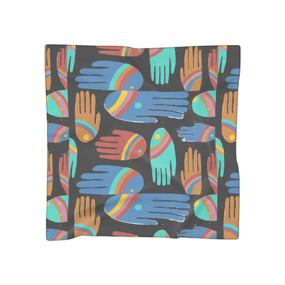 Rainbow Hands Scarf | Colorful Handprints Black