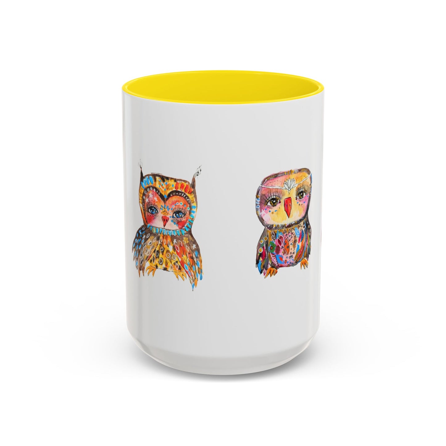 Colorful Owls Two-Tone Ceramic Mug -The Parliament