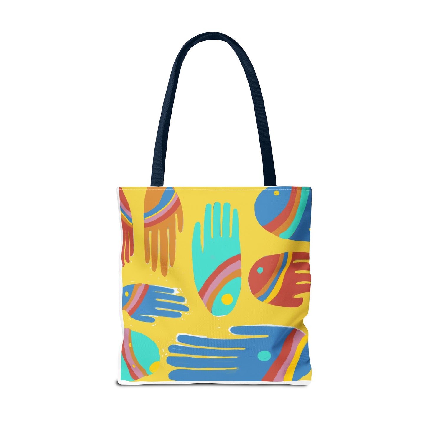 Rainbow Hands Tote Bag, Yellow | 3 Sizes | 5 Handle options