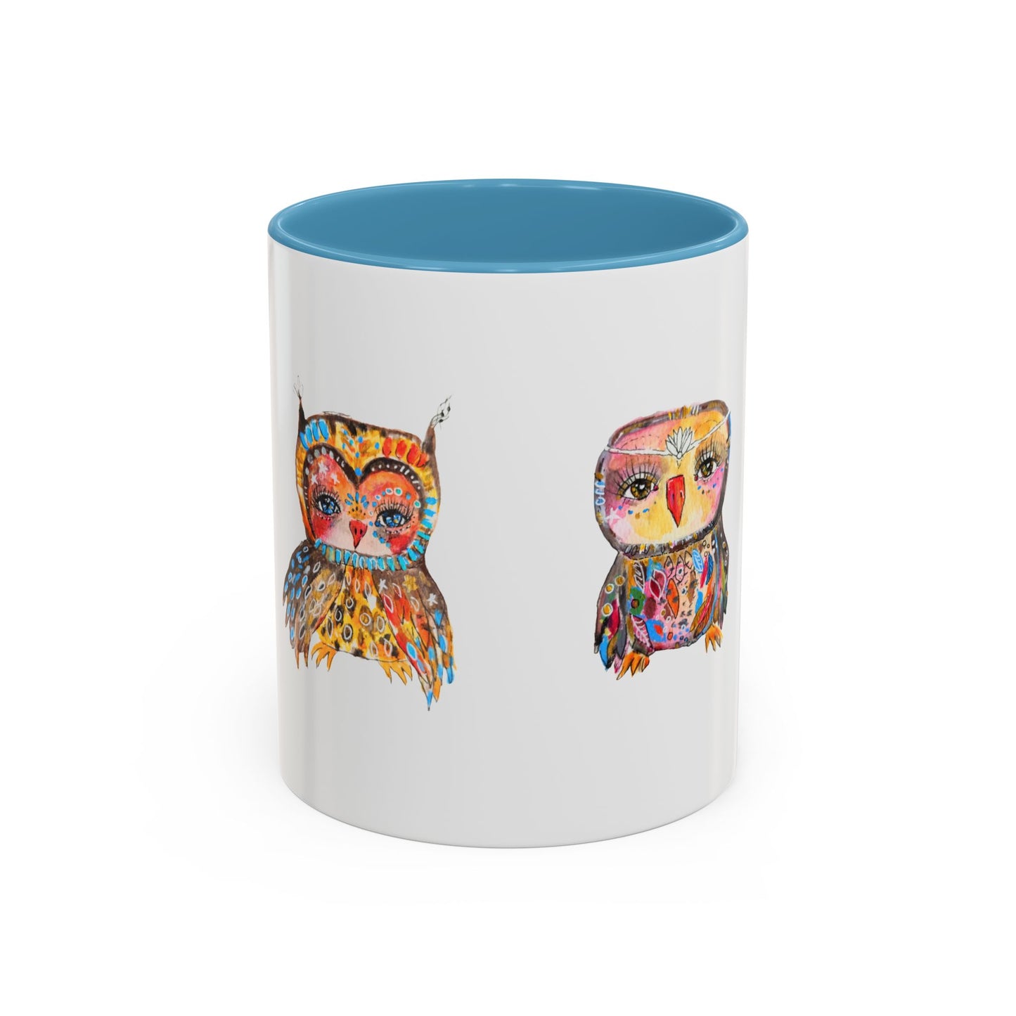 Colorful Owls Two-Tone Ceramic Mug -The Parliament
