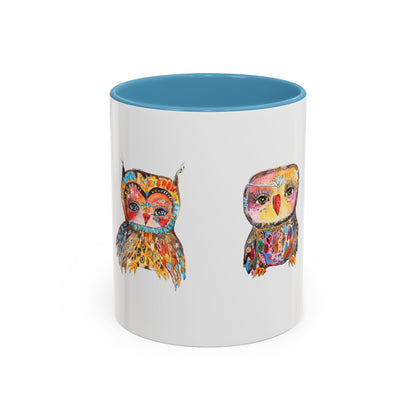 Colorful Owls Two-Tone Ceramic Mug -The Parliament