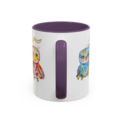 Colorful Owls Two-Tone Ceramic Mug -The Parliament