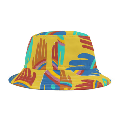 Rainbow Hands Bucket Hat | Yellow All Over Print
