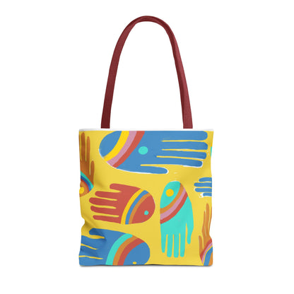 Rainbow Hands Tote Bag, Yellow | 3 Sizes | 5 Handle options