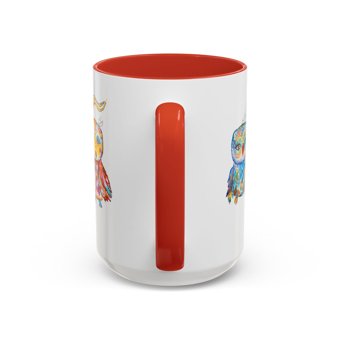 Colorful Owls Two-Tone Ceramic Mug -The Parliament