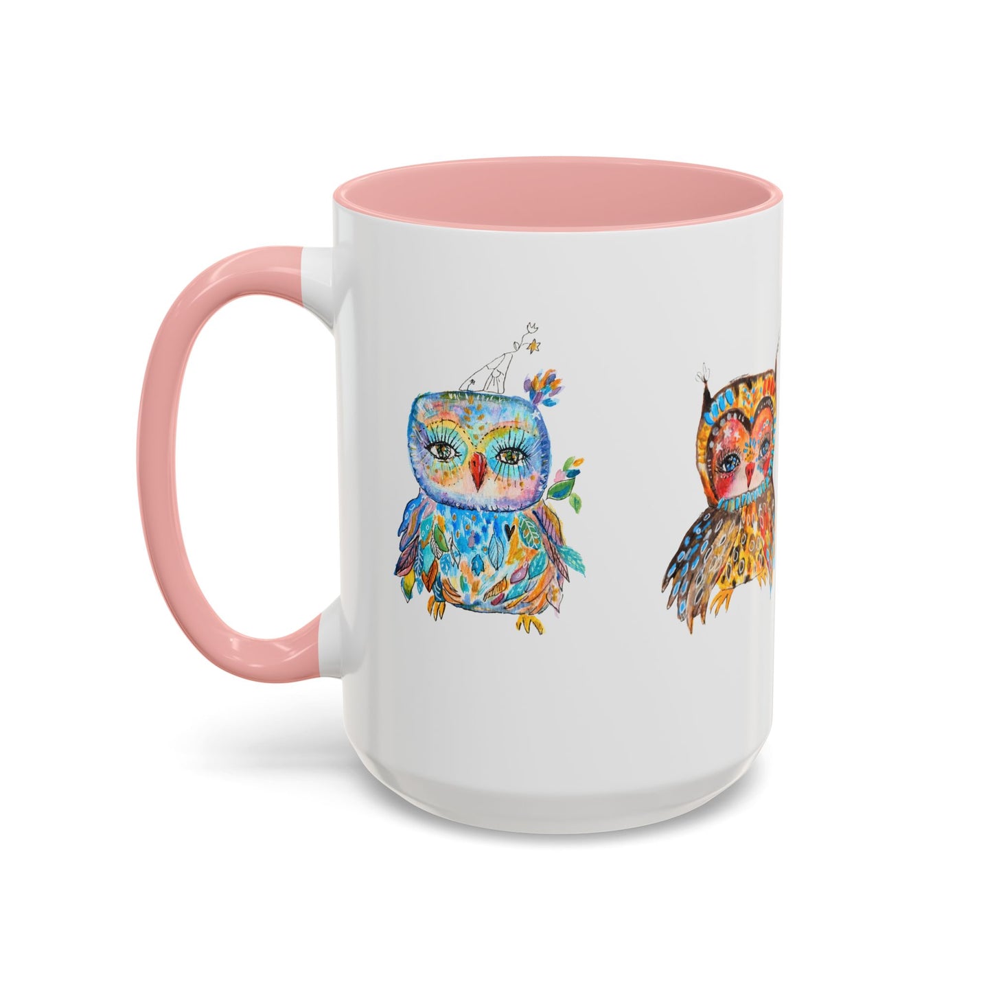 Colorful Owls Two-Tone Ceramic Mug -The Parliament