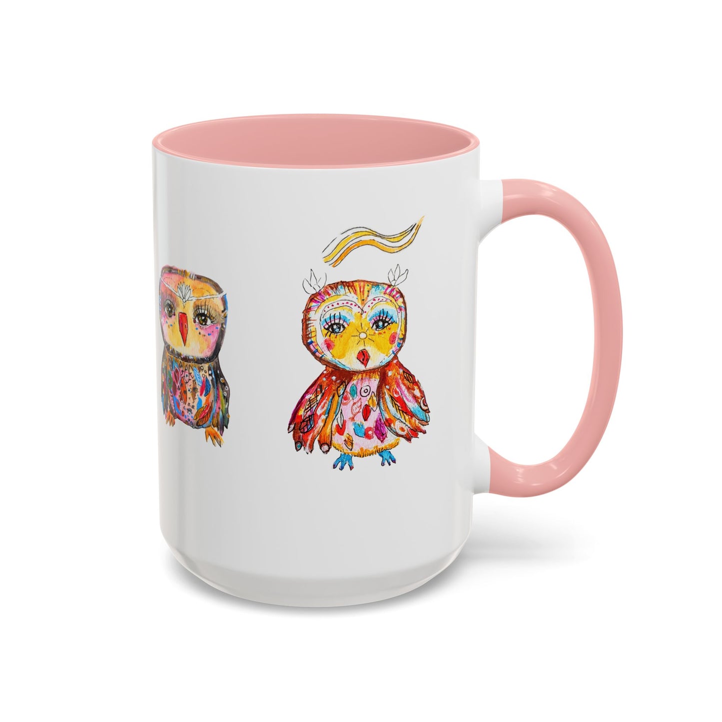 Colorful Owls Two-Tone Ceramic Mug -The Parliament