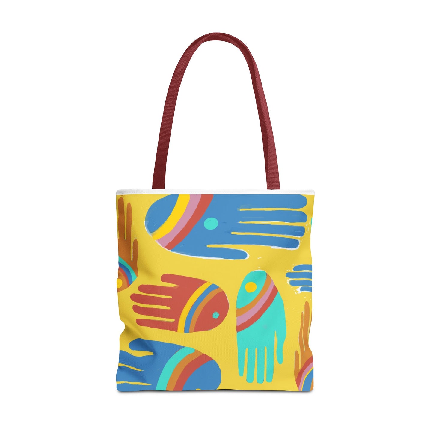 Rainbow Hands Tote Bag, Yellow | 3 Sizes | 5 Handle options