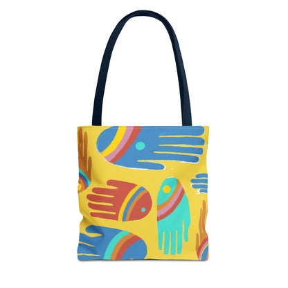 Rainbow Hands Tote Bag, Yellow | 3 Sizes | 5 Handle options