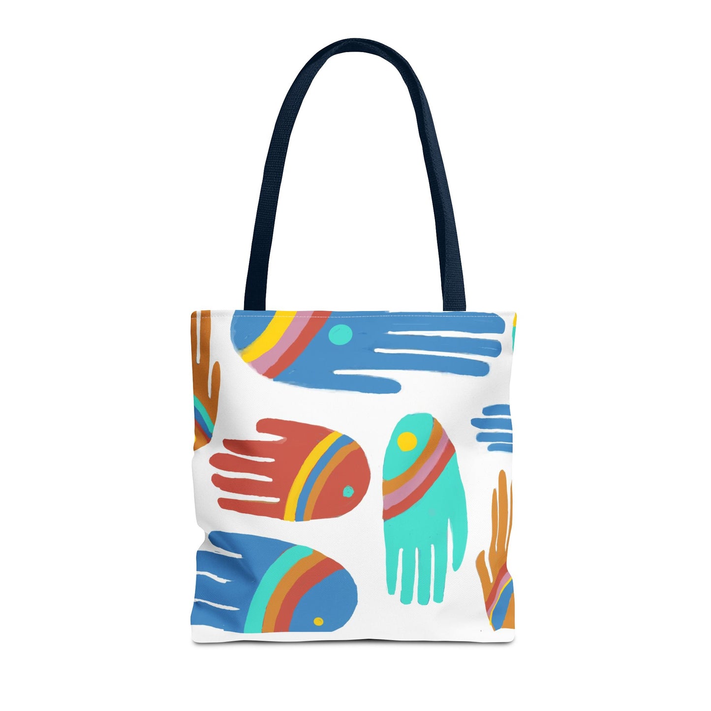 Rainbow Hands Tote Bag, White | 3 Sizes | 5 Handle options