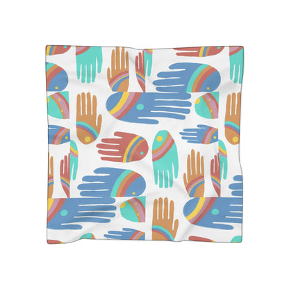 Rainbow Hands Scarf | Colorful Handprints White