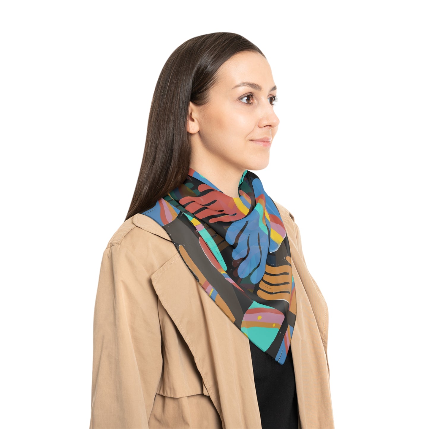 Rainbow Hands Scarf | Colorful Handprints Black