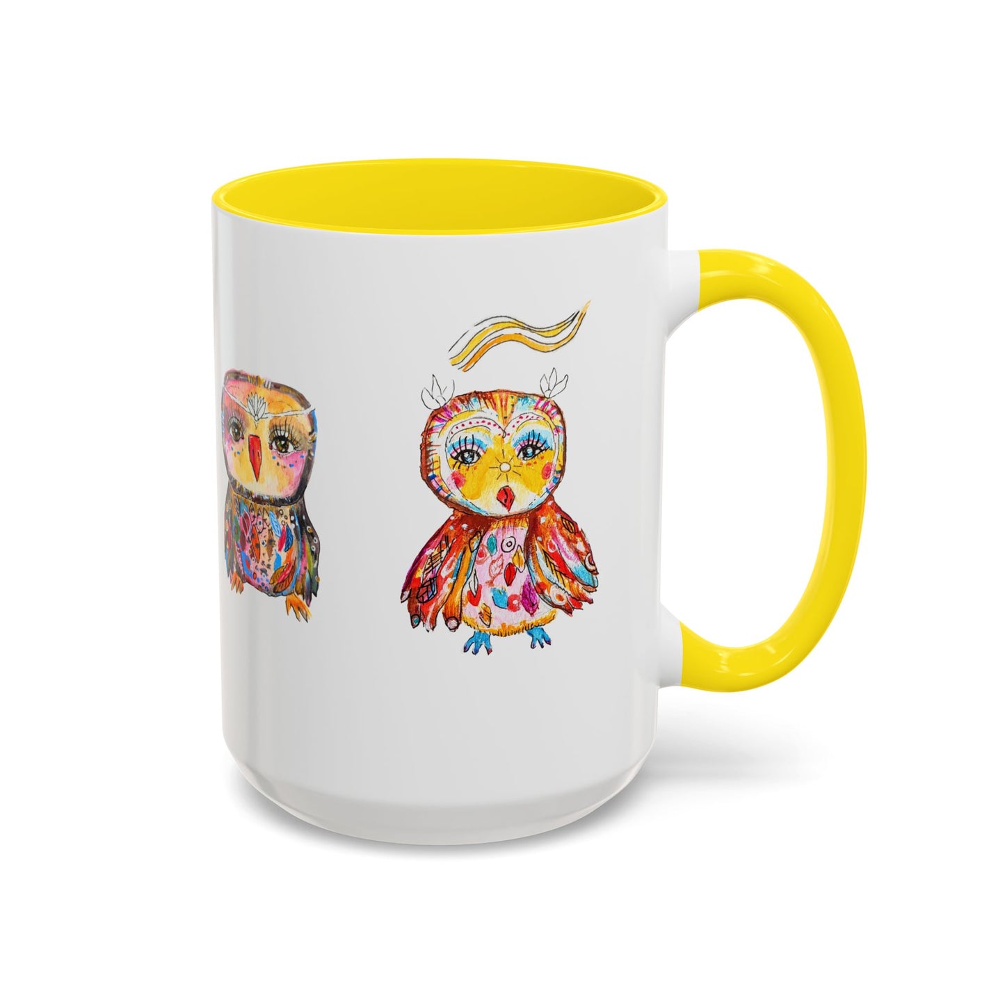 Colorful Owls Two-Tone Ceramic Mug -The Parliament