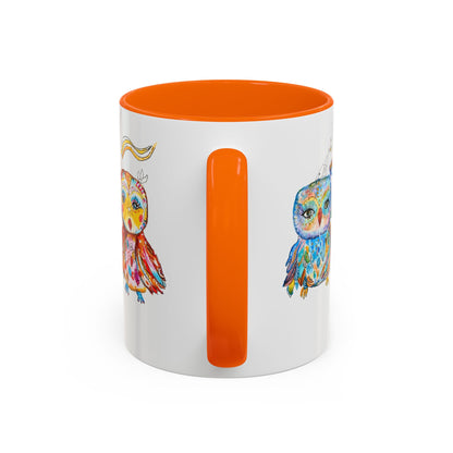 Colorful Owls Two-Tone Ceramic Mug -The Parliament
