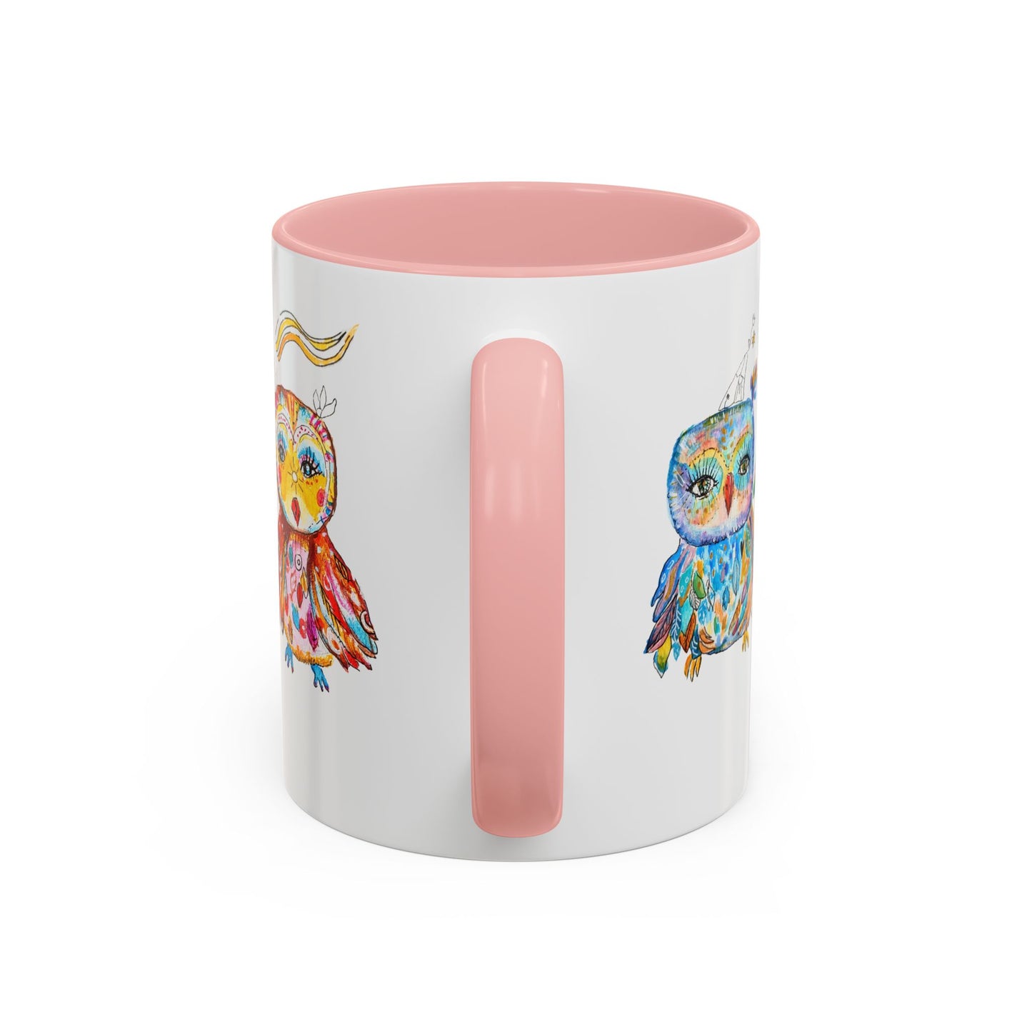 Colorful Owls Two-Tone Ceramic Mug -The Parliament