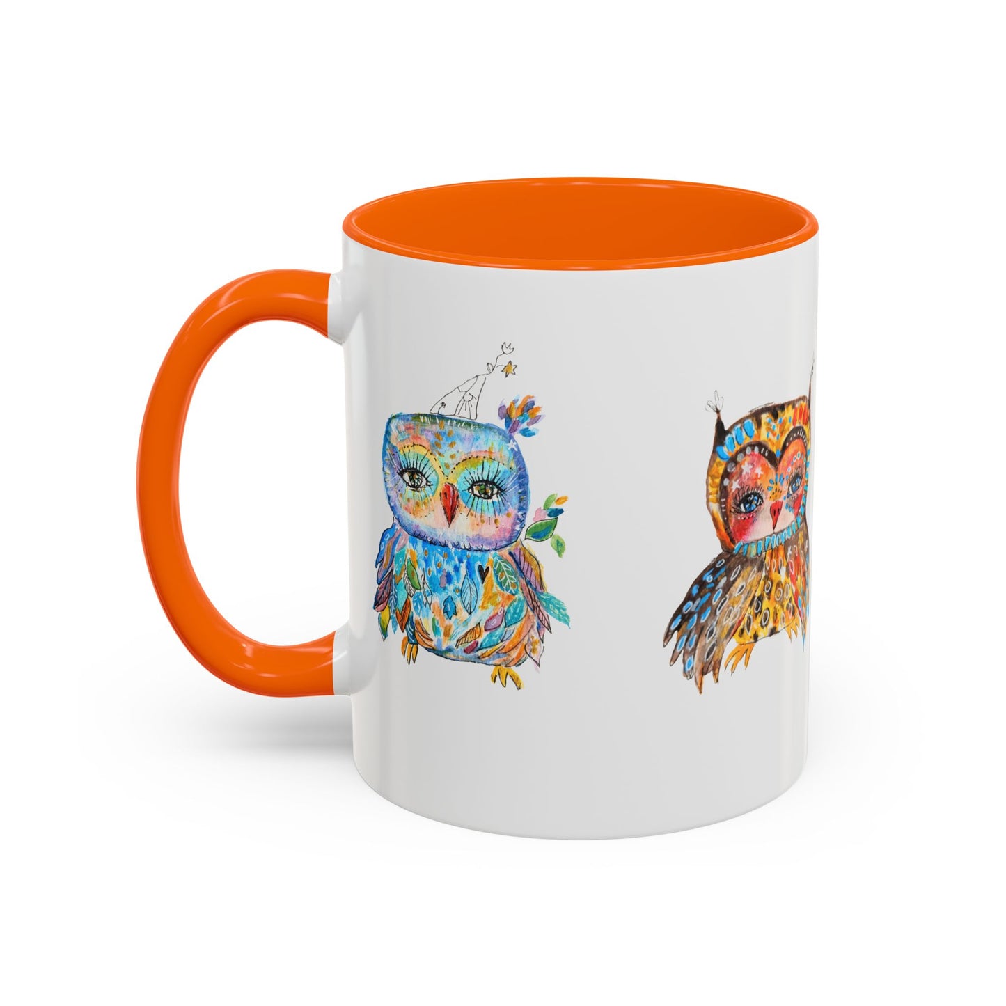 Colorful Owls Two-Tone Ceramic Mug -The Parliament