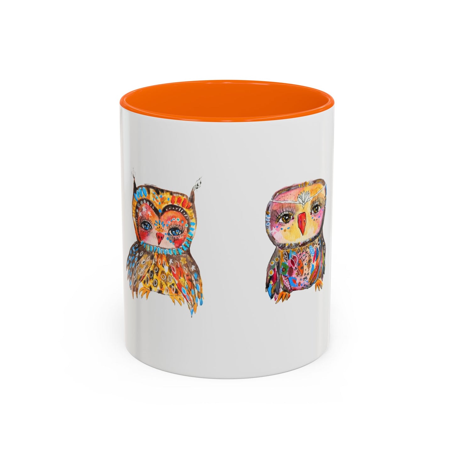 Colorful Owls Two-Tone Ceramic Mug -The Parliament