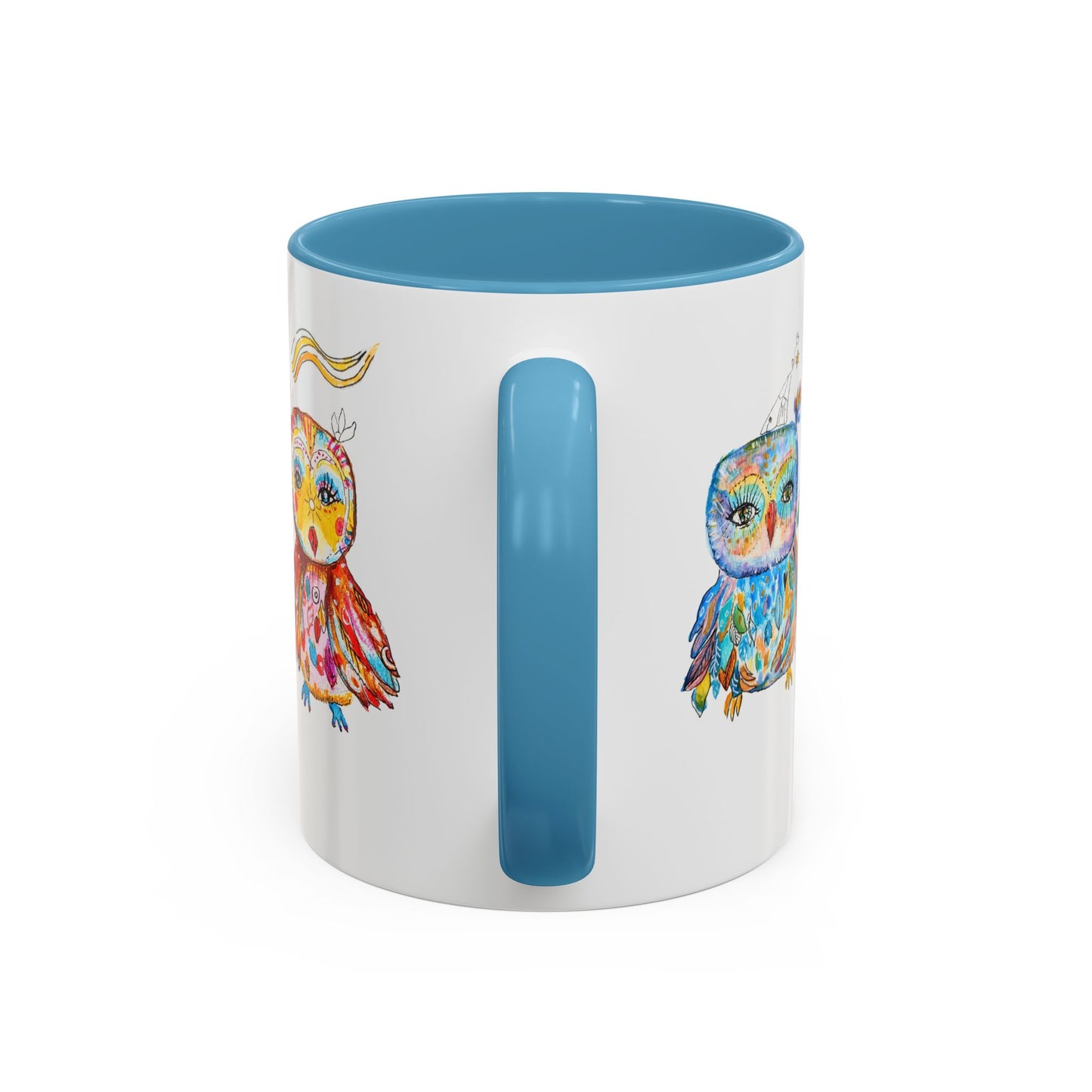 Colorful Owls Two-Tone Ceramic Mug -The Parliament