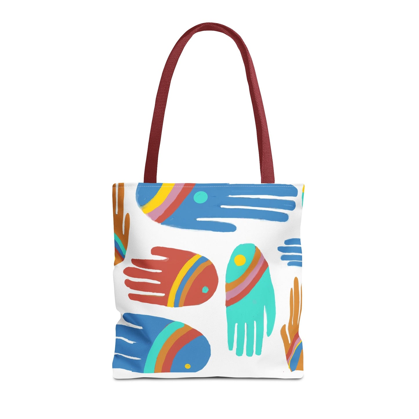 Rainbow Hands Tote Bag, White | 3 Sizes | 5 Handle options