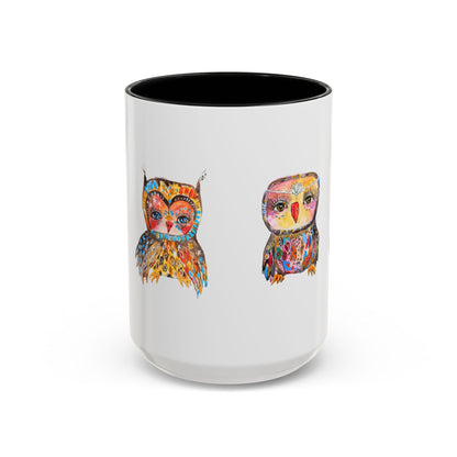 Colorful Owls Two-Tone Ceramic Mug -The Parliament