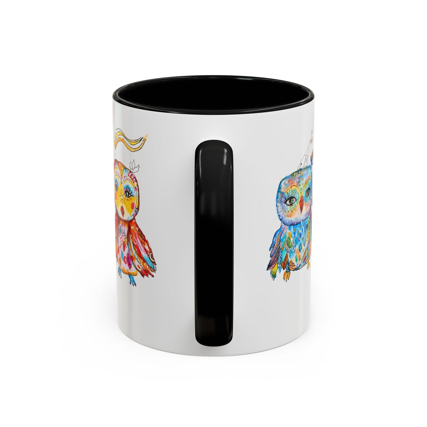 Colorful Owls Two-Tone Ceramic Mug -The Parliament