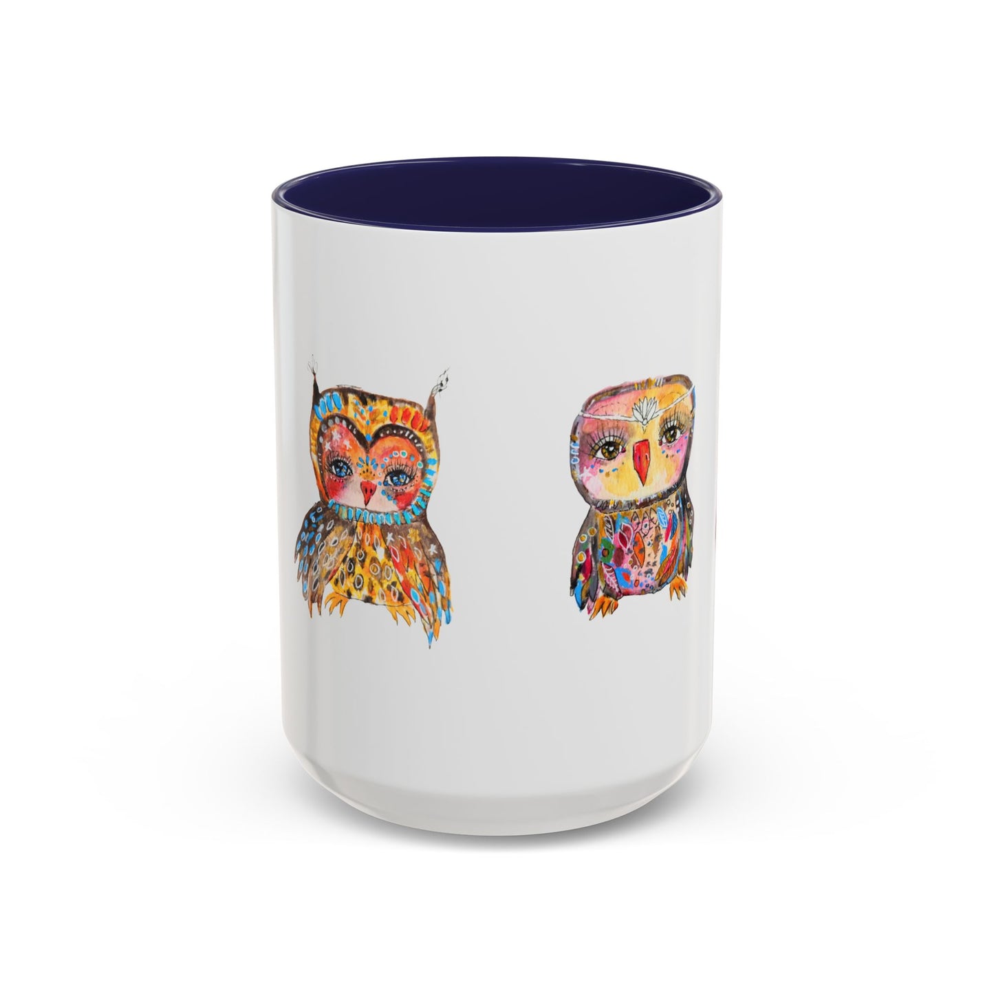 Colorful Owls Two-Tone Ceramic Mug -The Parliament