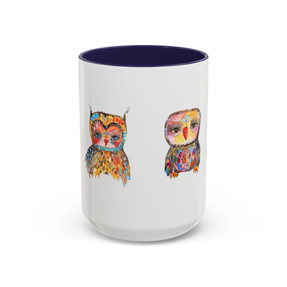 Colorful Owls Two-Tone Ceramic Mug -The Parliament