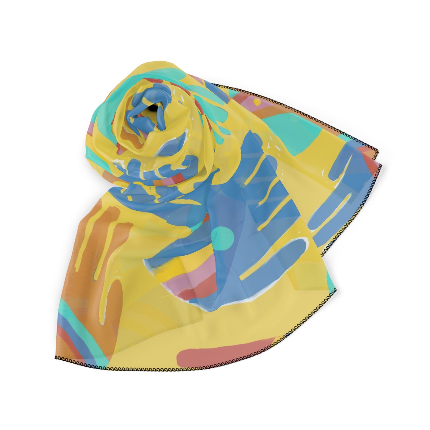 Rainbow Hands Scarf | Colorful Handprints Yellow