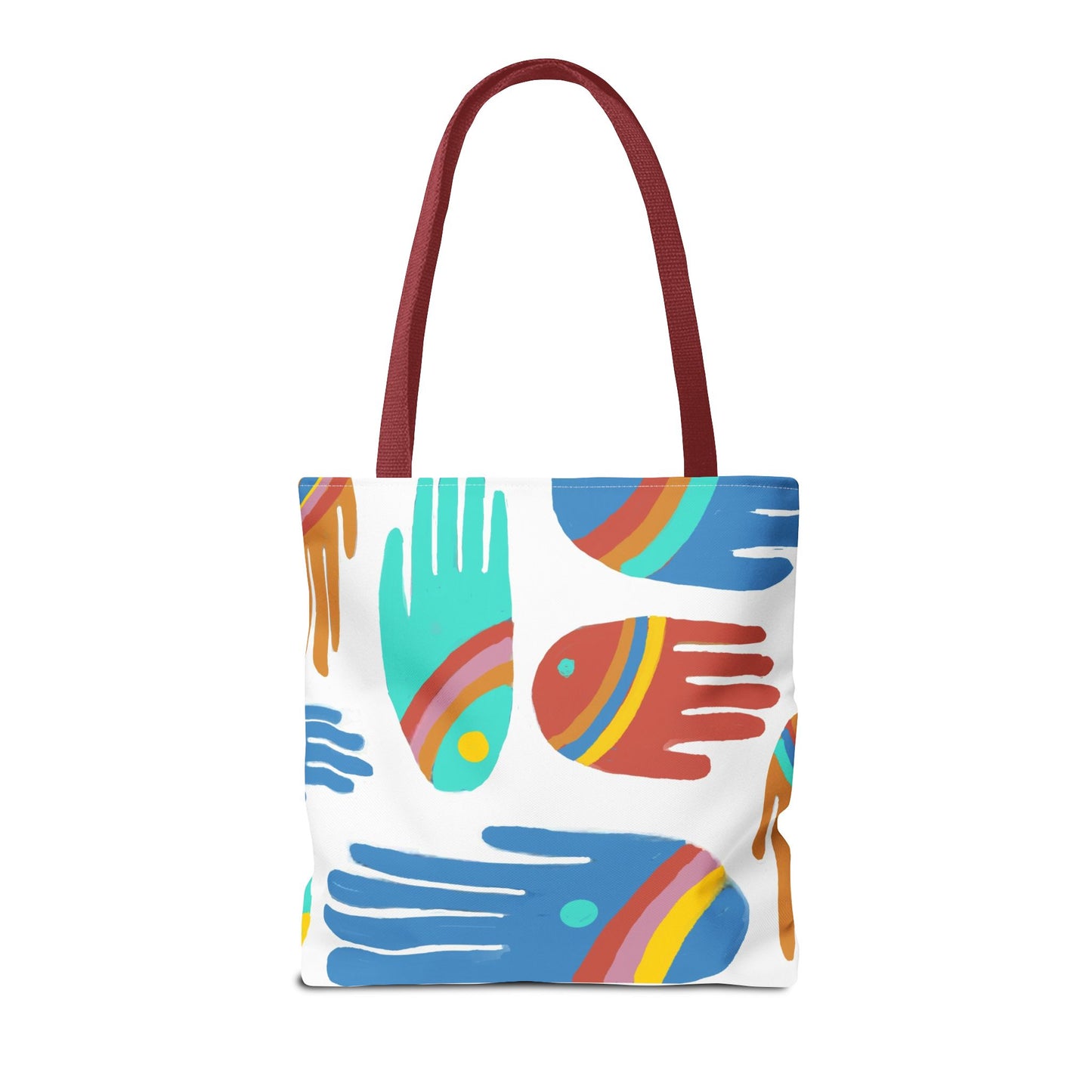 Rainbow Hands Tote Bag, White | 3 Sizes | 5 Handle options