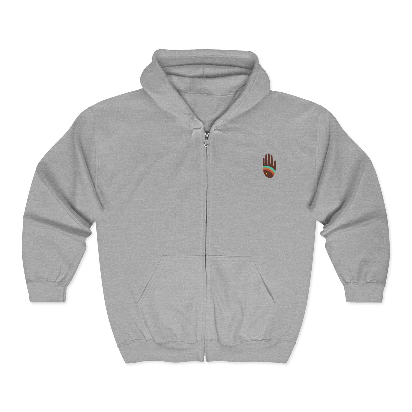 Rainbow Hands Love One Another Front Zip Hoodie