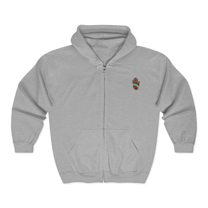 Rainbow Hands Love One Another Front Zip Hoodie