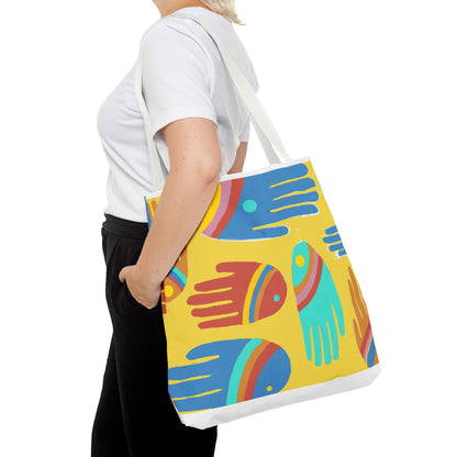 Rainbow Hands Tote Bag, Yellow | 3 Sizes | 5 Handle options